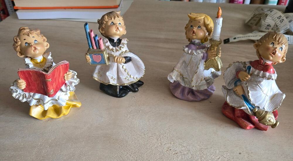 Vintage 1987 Fontanini Roman Simonetti Italy Choir Altar Boys Christmas Set of 4
